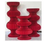 Supporti cilindrici pieghevoli, Foldable Cardboard Stand For Wedding With Acrylic Disc 3 Pcs Red, Beige Multiple Sizes(Red,A)