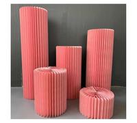 Supporti cilindrici pieghevoli, Foldable Paper Columns Display Stand 3/4/5 PCS Pink 30-40cm Diameter With Acrylic Disc(Pink-diameter 40cm,D)