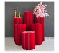 Supporti cilindrici pieghevoli, Foldable Paper Columns Pedestal Display Stands White Multiple Sizes 3 pcs(Diameter 40cm,A)