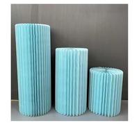 Supporti cilindrici pieghevoli, Paper Columns Stand With Acrylic Disc Foldable Multicolor Multiple Sizes Pack Of 3(Blue-diameter 40cm,A)