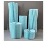 Supporti cilindrici pieghevoli, Paper Columns Stand With Acrylic Disc Foldable Multicolor Multiple Sizes Pack Of 3(Blue-diameter 40cm,D)