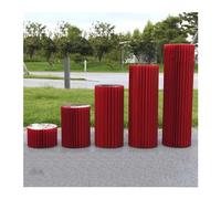 Supporti cilindrici pieghevoli, Paper Cylinder Pedestal Stand For Wedding Centerpieces Beige Red Multiple Sizes 3-5 Pcs(Rosso)