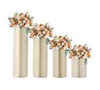 Supporti cilindrici pieghevoli, White Cylinder Pedestal Stands Foldable Cardboard Acrylic Disc Pack Of 3 Multiple Sizes(Diameter 40cm,C)