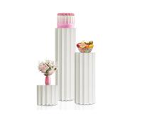 Supporti cilindrici pieghevoli, White Cylinder Pedestal Stands Foldable Cardboard Acrylic Disc Pack Of 3 Multiple Sizes(Diameter 40cm,B)