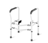 Supporti di Sicurezza per WC per anziani, altezza e larghezza regolabili, barra di sostegno antiscivolo per WC per anziani, corrimano per WC disabili, 136 kg(Gray)