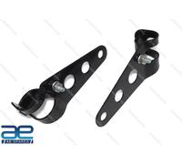 Supporti Fari In Acciaio Neri A Coppia Per Moto Triumph Norton BSA