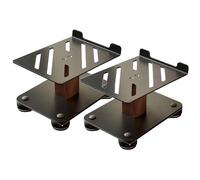 Supporti isolanti per altoparlanti da tavolo, supporto universale per altoparlanti monitor con cuscinetti ammortizzanti, supporto in noce per studio e home theater, 1 paio