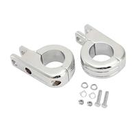 Supporti pedane e pedane compatibili con il montaggio sulla barra della moto(Chrome)