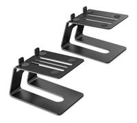 Supporti per altoparlanti da tavolo in metallo resistente con supporto e staffa di stoccaggio per elevare altoparlanti da scaffale di piccole e medie dimensioni, coppia