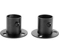 Supporti per aste in acciaio inossidabile per arma Staffa flangiata for asta for armadio in acciaio inossidabile, presa terminale di bloccaggio, confezione da 2, nera, 22 mm