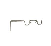 Supporti per aste per tende doppie grondaie Ø 20 mm, interasse regolabile estensibile da 165-190 mm, colore cromato opaco (1 set di 2 supporti per aste)