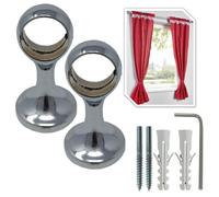 Supporti per bastoni tende in Metallo, 2pz. + viti e tasselli