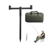 Supporti per canna da pesca per terra, picchetto regolabile, poggia canna da pesca, per esterni, spiaggia, fiume, lago, stagno, riva, mattina e notte