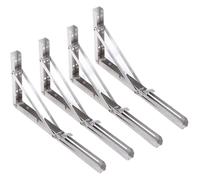 supporti per mensole a muro, Staffa pieghevole in acciaio inossidabile, 4 pezzi, diverse misure, for montaggio a parete fai da te e supporto for mensole(25cm)
