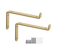 supporti per mensole, Staffa for mensola da parete in metallo color oro, dimensioni multiple, confezione 2(25x15cm/9.8 * 5.9in)