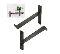 supporti per mensole, Staffa for mensola galleggiante a 90 gradi con labbro nero 15-30 cm, confezione da 2(15cm/5.9in)
