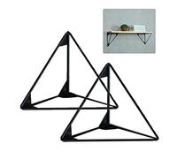 supporti per mensole, Staffa for Mensola Nero Oro 15-25 cm Triangolare In Metallo Montaggio A Parete Confezione Da 2 Carico Di 50 Kg(I,15cm/5.9in)
