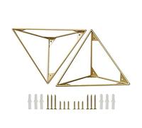 supporti per mensole, Staffe for mensola sospesa triangolari ad angolo retto a parete Confezione da 2 Nero e oro 15-25 cm(Y,15cm/5.9in)
