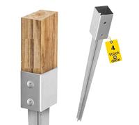 Supporti per pali 120 x 120 cm, set da 4 pezzi, ancoraggi per pali in legno