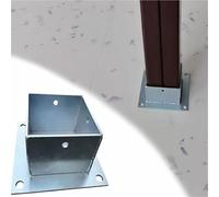 supporti per pali in legno Basi per pali quadrati ad alta resistenza per kit di recinzione/corrimano/ringhiera, supporto di ancoraggio per pali di recinzione con(50x80MM(2.0x3.1IN))