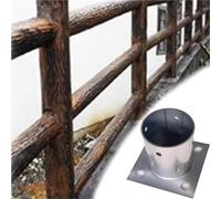 supporti per pali in legno Basi per pali rotondi in acciaio inossidabile, staffe per pali per ponti resistenti, confezione da 2, per pali rotondi fissi per(DIA 120MM/4.7" x 100MM/3.9")