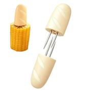 Supporti per pannocchie di mais, manici a doppio ago, resistenti al calore | Forchetta per mais in acciaio inox con isolamento termico, pinze per mais dolce a doppio ago, spiedini e forchette per