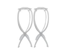 Supporti per parrucche pieghevoli, Porta Parrucca 2 Pz 36x17cm Multicolor(White)