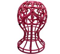 Supporti per parrucche pieghevoli, Porta Parrucca In Plastica Forma Lanterna Pieghevole Multicolor 3 Pz(Red)