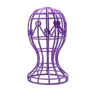 Supporti per parrucche pieghevoli, Supporto for parrucca pieghevole in plastica a forma di lanterna da 3 pezzi, multicolore(Purple)