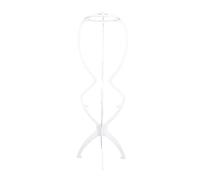 Supporti per parrucche pieghevoli, Supporto for parrucca portatile in plastica multicolore da 3 pezzi for parrucche lunghe(White)