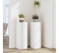 vidaXL Supporti per Piante 2 pz Bianchi 25x25x80 cm Legno Multistrato, Supporto per Fiori, Supporto per vasi per Piante, Supporto per vasi per Piante