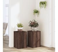 vidaXL Supporti per Piante 2 pz Marrone 30x30x50 cm Legno Multistrato, Supporto per Fiori, Porta Fiori, Supporto per Piante da Interno, Porta Piante
