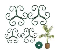 Supporti per piante da appartamento 4 pezzi verde portatile supporto | Pali e supporti per piante da interno per interni giardino, patio, balcone, decorazione della casa piantare donne uomini