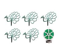 Supporti per Piante di Girasole a Forma di Pavone 5 Set con Filo per Balcone Est