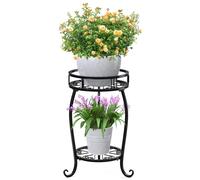 Supporti per Piante in Metallo, 2 Piani Portavasi Da Terra, Iron Plant Stands pe