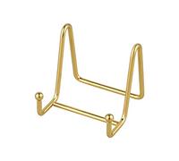Supporti per Piatti da Esposizione - Cavalletti in Ferro per Piatti Decorativi, Cornici Foto, Cartoline e Mini Tele - Ideali per Arte da Tavolo - Altezza 7,6 cm - Oro (1 Pezzi)