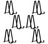 Supporti per Piatti da Esposizione - Cavalletti in Plastica per Piatti Decorativi, Cornici Foto, Dischi in Vinile e Tablet - Ideali per Arte da Tavolo - Altezza 15,2 cm - Nero (6 Pezzi)