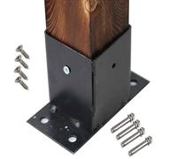 Supporti per ponte in legno Supporti per pali per ringhiera del portico, Base di ancoraggio per palo per recinzione in legno con fondo chiuso con kit di installazione/Staffe base per palo per cassetta