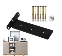 Supporti per scaffali neri sospesi - Mensola angolare in metallo | Invisibile rustico nero decorativo a L in metallo, robusto e decorativo per scaffali