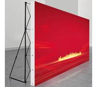 Supporti per Sfondi Struttura in Ferro X Supporto per Banner, Fondale Portatile Pieghevole Della Fiera Commerciale, Espositore per Banner Pop-up per Feste, Mostre, Conferenze, Matrimoni(3.05m(10ft)Hx6