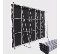 Supporti per Sfondi Supporto Pieghevole per Banner con Cornice per Cabina Espositiva, Espositore Pop-up in Alluminio per Matrimoni, Supporto per Fondali Pubblicitari Portatili in Tensione(Size:3.05m(1