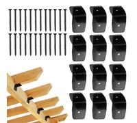Supporti Per Soffitto Resistenti - Supporti A Fascio Zincato Da 12 Pezzi | Per Travi In Legno All'aperto | Connettori Per Soffitti Neri Per Pergole, Capannoni, Gazebi, Ringhiere, V