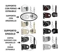 Supporti per Tenda da Sole a Caduta in Ferro Zincato - Vari Modelli e Colori | Made in Italy - Colore principale: Bianco, Tipologia: SUPPORTO CON ARGANELLO