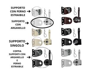 Supporti per Tenda da Sole a Caduta in Ferro Zincato - Vari Modelli e Colori | Made in Italy - Colore principale: Bianco, Tipologia: COPPIA SUPPORTI CON ARGANELLO E PERNO ESTR.