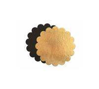 Supporti per torta con finiture tonde scanalate - ScrapCooking - 5196 - Set di 5 - 24 cm - Nero e Oro
