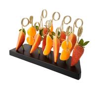 Supporti Porta Spiedini Legno Neri in Bamboo 3pz LEONE - Espositore Finger Food