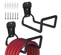 Supporti Tubo da Giardino da Parete, Set di 2 Portatubo Resistente in Metallo per Raccolta Canna Acqua, Avvolgitubo Salvaspazio Ideale per Portagomma, Cavi e Avvolgitore Tubo Acqua