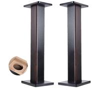 Supporti universali per altoparlanti indipendenti, coppia di treppiedi in legno HIFI rack ammortizzanti riempiti di sabbia forte suono libreria compatibile marrone 24 x 28 x 70 cm
