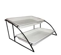 Supporto 2 livelli padelle GN 1/1 nero in plastica da 56,5 cm - 1 unità