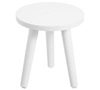 Supporto 22x20x20cm per Piante da Interno in Legno Piano Rotondo | Bianco, Struttura a Tre Gambe Fori Preforati, per Vasi e Piccoli Contenitori in Ingresso